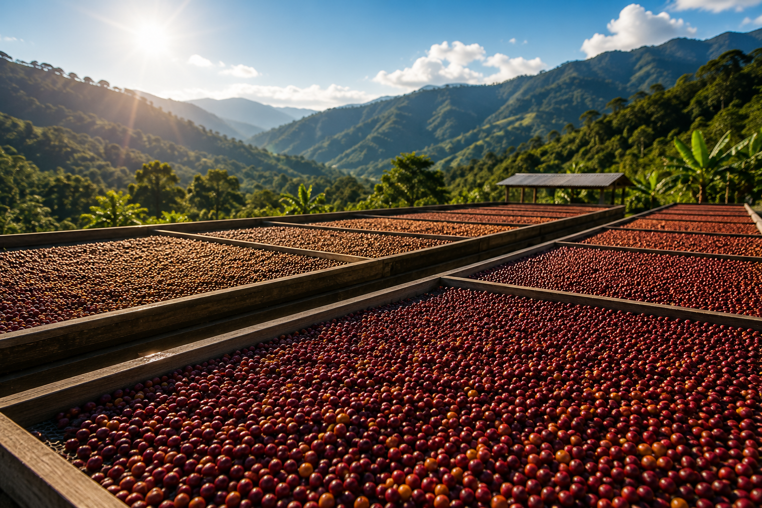 Secado del café al sol